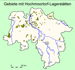 Gebiete mit Hochmoortorf-Lagerstätten