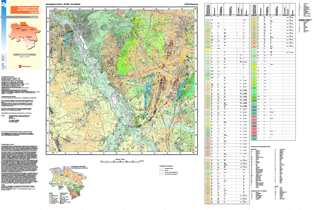 Geologische Karte von Niedersachsen 1: 50 000 – Grundkarte (GK50