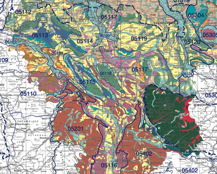 Hydrogeologische Räume und Teilräume 1 : 500 000 | Landesamt für