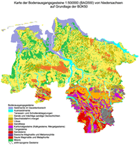 Karte der Bodenausgangsgesteine