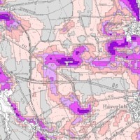 Ausschnitt aus der Themenkarte "Potenzielle Erosionsgefährdung durch Wasser (nur für Ackerfläch