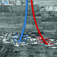 Schematische Darstellung eines hydrothermalen Systems