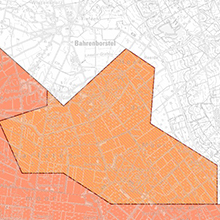 Lage und Ausdehnung des Bewilligungsfeldes „Burgmoor“ (orange schraffiert).