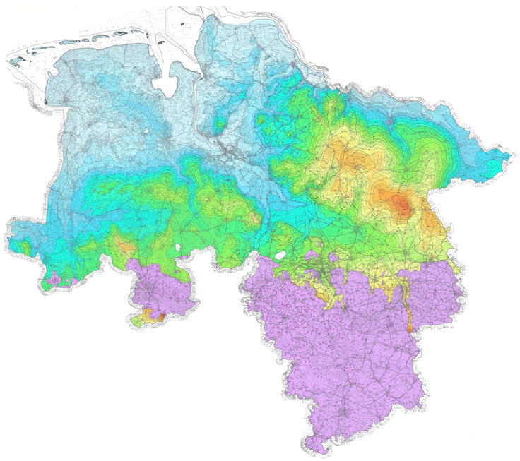 Lage, Grundwasseroberfläche, Niedersachsen