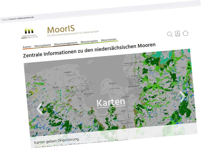 Screenshot der MoorIS-Startseite