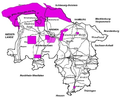 Darstellung der regionalen Verfügbarkeit von Lockergesteinsmodellen in Niedersachsen