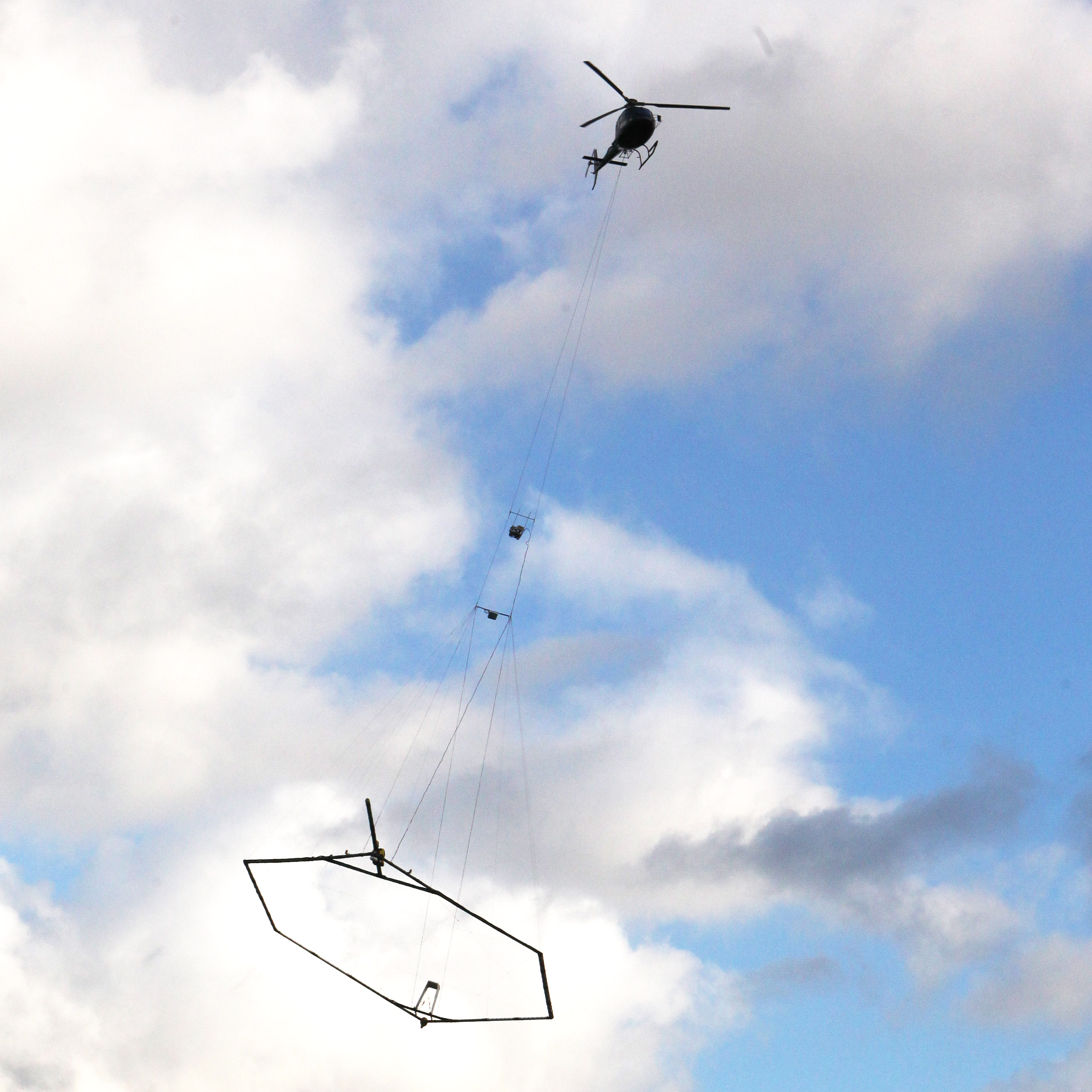 Hubschrauber, Antennenrahmen, SkyTEM, Befliegung